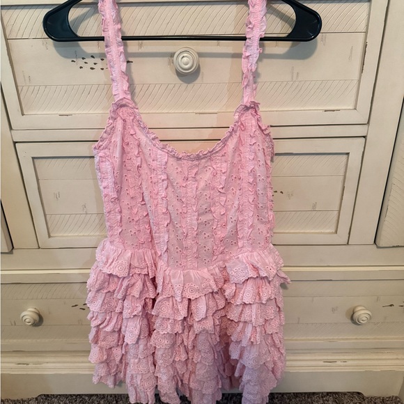 Ruffled Pink Mini Dress - Women - Picture 4 of 6